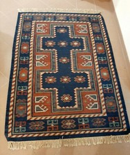alter Kelim - blau/rot -