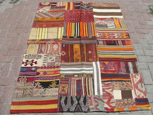 Patchwork kelim teppich - patchwork,